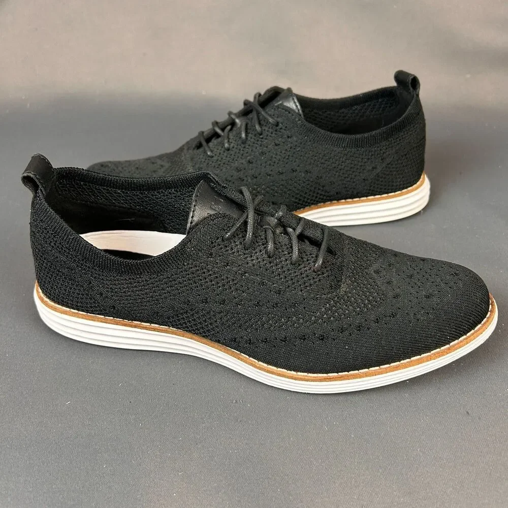 Cole Haan Black Stitchlite Wingtip Oxford Sneaker Shoes Size 8B - Picture 10 of 16